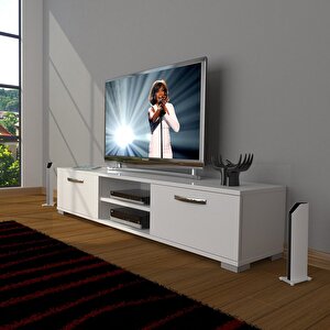 Eko 140 Slm Dvd Tv Ünitesi Tv Sehpası Parlak Beyaz