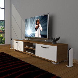 Eko 140 Slm Dvd Tv Ünitesi Tv Sehpası Ceviz Beyaz
