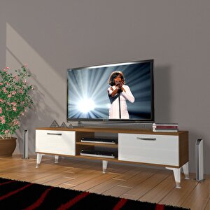 Eko 140 Slm Dvd Silver Tv Ünitesi Tv Sehpası Ceviz Beyaz