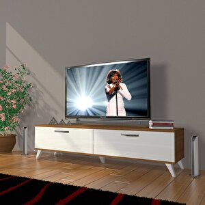Eko 140 Slm Std Retro Tv Ünitesi Tv Sehpası Ceviz Beyaz
