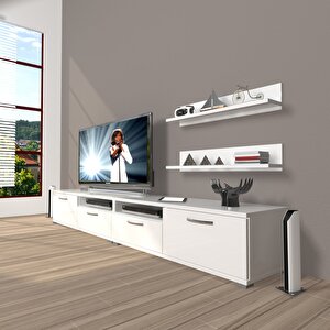 Eko 200r Mdf Tv Ünitesi Tv Sehpası Parlak Beyaz