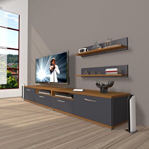 Eko 200r Mdf Tv Ünitesi Tv Sehpası Ceviz Antrasit