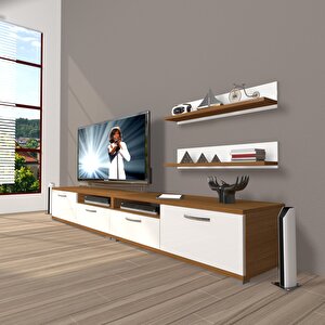 Eko 200r Mdf Tv Ünitesi Tv Sehpası Ceviz Beyaz