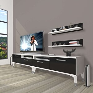 Eko 200r Mdf Silver Tv Ünitesi Tv Sehpası Beyaz - Siyah