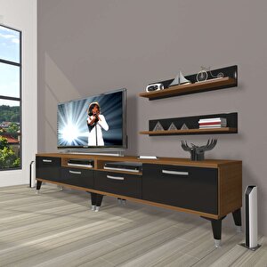 Eko 200r Mdf Silver Tv Ünitesi Tv Sehpası Ceviz-Siyah