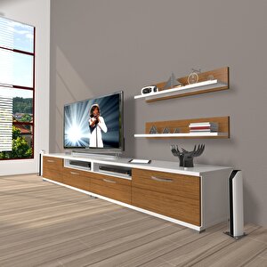 Eko 200r Slm Tv Ünitesi Tv Sehpası Beyaz - Ceviz