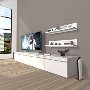 Eko 200t Mdf Tv Ünitesi Tv Sehpası Parlak Beyaz