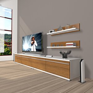 Eko 200t Mdf Tv Ünitesi Tv Sehpası Beyaz - Ceviz