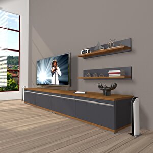 Eko 200t Mdf Tv Ünitesi Tv Sehpası Ceviz Antrasit