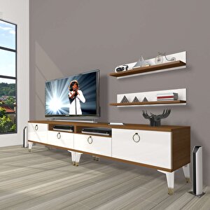 Eko 220r Mdf Gold Tv Ünitesi Tv Sehpası Ceviz Beyaz