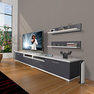 Eko 220r Mdf Tv Ünitesi Tv Sehpası Beyaz - Antrasit