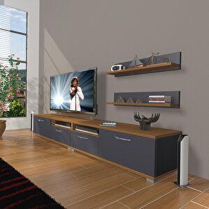 Eko 220r Mdf Tv Ünitesi Tv Sehpası Ceviz Antrasit