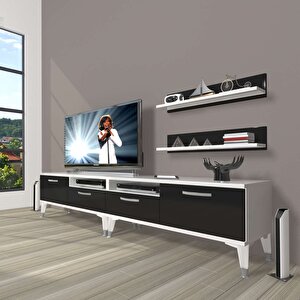 Eko 220r Mdf Silver Tv Ünitesi Tv Sehpası Beyaz - Siyah