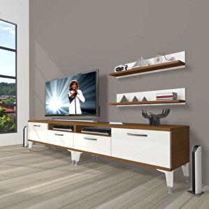 Eko 220r Mdf Silver Tv Ünitesi Tv Sehpası Ceviz Beyaz