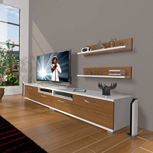 Eko 220r Slm Tv Ünitesi Tv Sehpası Beyaz - Ceviz