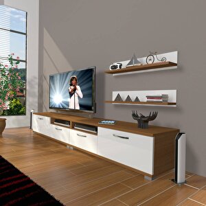 Eko 220r Slm Tv Ünitesi Tv Sehpası Ceviz Beyaz