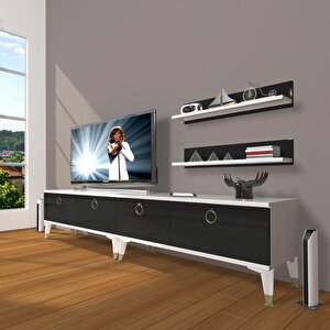 Eko 220t Mdf Gold Tv Ünitesi Tv Sehpası Beyaz - Siyah