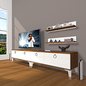 Eko 220t Mdf Gold Tv Ünitesi Tv Sehpası Ceviz Beyaz
