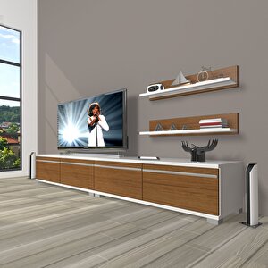 Eko 220t Mdf Tv Ünitesi Tv Sehpası Beyaz - Ceviz