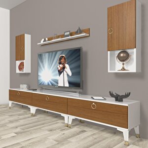 Eko 270da Mdf Gold Tv Ünitesi Tv Sehpası Beyaz - Ceviz