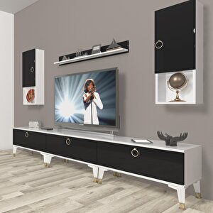Eko 270da Mdf Gold Tv Ünitesi Tv Sehpası Beyaz - Siyah