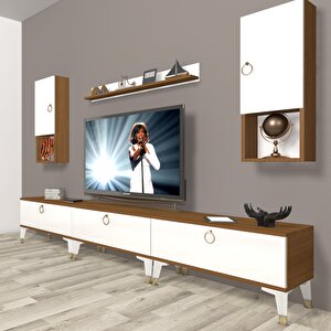 Eko 270da Mdf Gold Tv Ünitesi Tv Sehpası Ceviz Beyaz
