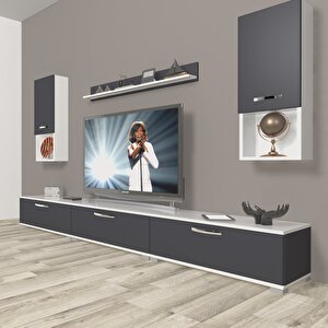 Eko 270da Mdf Tv Ünitesi Tv Sehpası Beyaz - Antrasit