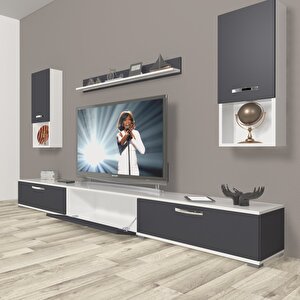 Eko 270da Mdf Tv Ünitesi Tv Sehpası Beyaz - Antrasit
