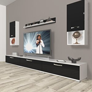 Eko 270da Mdf Tv Ünitesi Tv Sehpası Beyaz - Siyah
