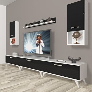 Eko 270da Mdf Retro Tv Ünitesi Tv Sehpası Beyaz - Siyah