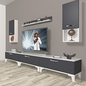 Eko 270da Mdf Silver Tv Ünitesi Tv Sehpası Beyaz - Antrasit