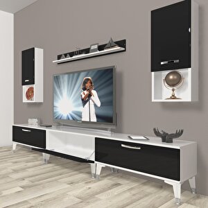 Eko 270da Mdf Silver Tv Ünitesi Tv Sehpası Beyaz - Siyah