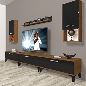 Eko 270da Mdf Silver Tv Ünitesi Tv Sehpası Ceviz-Siyah