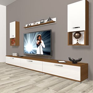 Eko 270da Slm Tv Ünitesi Tv Sehpası Ceviz Beyaz