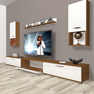Eko 270da Slm Tv Ünitesi Tv Sehpası Ceviz Beyaz