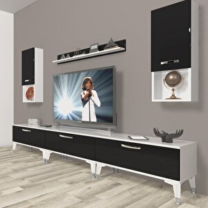 Eko 270da Slm Silver Tv Ünitesi Tv Sehpası Beyaz - Siyah