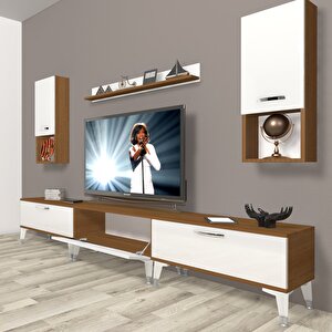 Eko 270da Slm Silver Tv Ünitesi Tv Sehpası Ceviz Beyaz