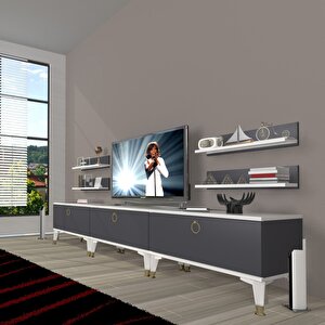 Eko 270r Mdf Gold Tv Ünitesi Tv Sehpası Beyaz - Antrasit