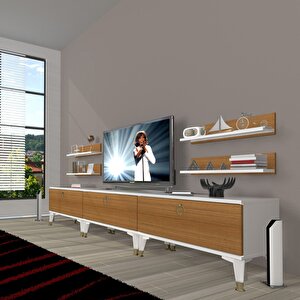 Eko 270r Mdf Gold Tv Ünitesi Tv Sehpası Beyaz - Ceviz
