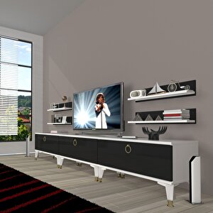 Eko 270r Mdf Gold Tv Ünitesi Tv Sehpası Beyaz - Siyah