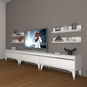 Eko 270r Mdf Silver Tv Ünitesi Tv Sehpası Parlak Beyaz