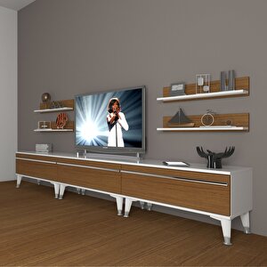 Eko 270r Mdf Silver Tv Ünitesi Tv Sehpası Beyaz - Ceviz