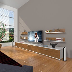 Eko 270r Slm Tv Ünitesi Tv Sehpası Beyaz - Ceviz