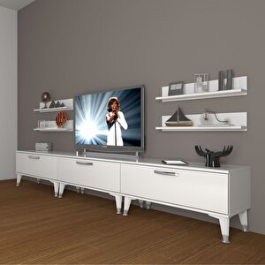Eko 270r Slm Silver Tv Ünitesi Tv Sehpası Parlak Beyaz