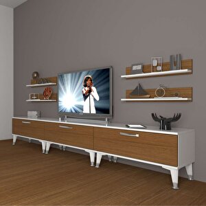 Eko 270r Slm Silver Tv Ünitesi Tv Sehpası Beyaz - Ceviz