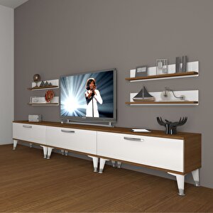 Eko 270r Slm Silver Tv Ünitesi Tv Sehpası Ceviz Beyaz