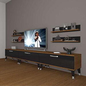 Eko 270r Slm Silver Tv Ünitesi Tv Sehpası Ceviz-Siyah