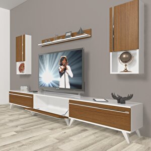 Eko 270ta Mdf Retro Tv Ünitesi Tv Sehpası Beyaz - Ceviz