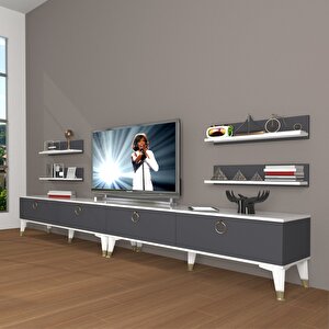 Eko 360r Mdf Gold Tv Ünitesi Tv Sehpası Beyaz - Antrasit