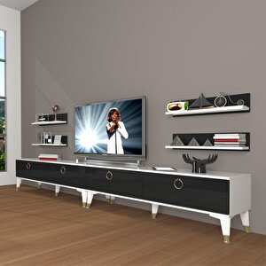 Eko 360r Mdf Gold Tv Ünitesi Tv Sehpası Beyaz - Siyah